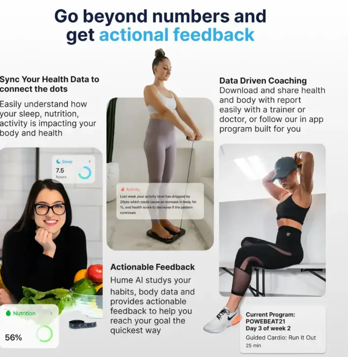 Hume Body Pod App-Feedback, Coaching und Datenauswertung